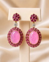 Pink duplet  stone earings