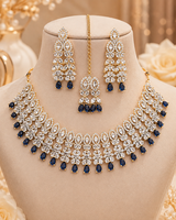 Gold-plated set with Ad Zircon & Sapphire stone