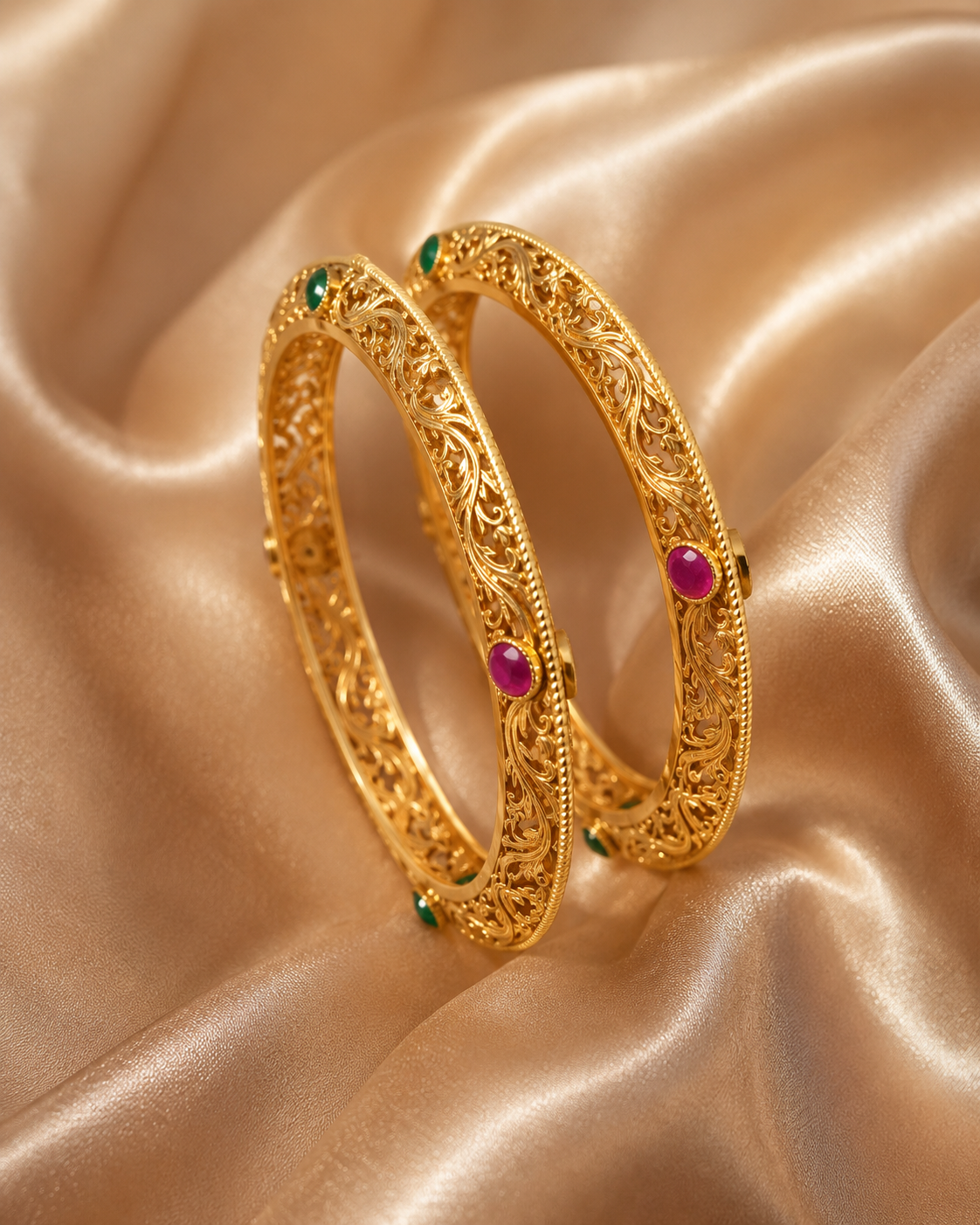 Gold-plated Karas with engraved work (LB 46)
