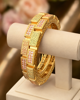 Matt polished Bangles with mint and champagne color (LB-186)