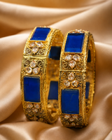 Openable, Gold plated, Royal Blue and Champagne Colour (LB-195)