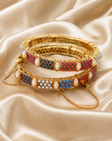 Gold-plated Kara Set with colored stones (LB-177)