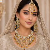 Mate Polish Gold Pachi Kundan Necklace Set