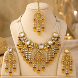 Mate Polish Gold Pachi Kundan Necklace Set