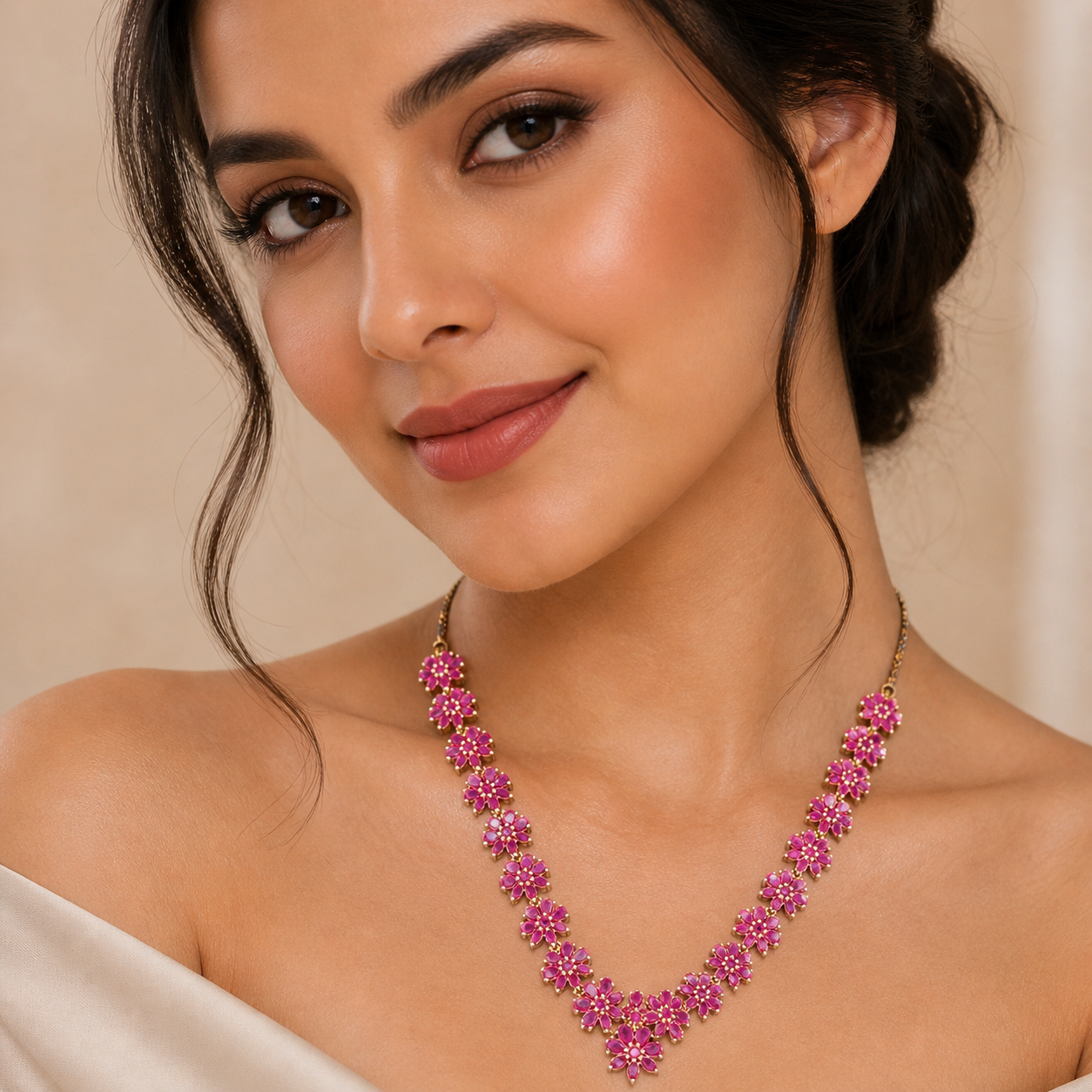 Flower Necklace With Gold Plated (LB-41, LB-38)