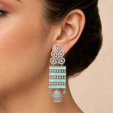 Rhodium-plated earrings with Ad stone