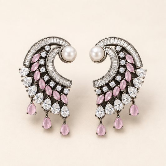 𝐌𝐨𝐨𝐧 𝐒𝐭𝐮𝐝 Earrings with Victorian Polish