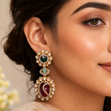 Royal Duo, Ruby & Emerald Earrings (LB-899)