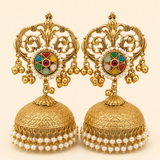 Paachi Kundan Big Gold Jhumkas