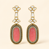 Kundan and Carved stone Earring (LB-358, LB-357)