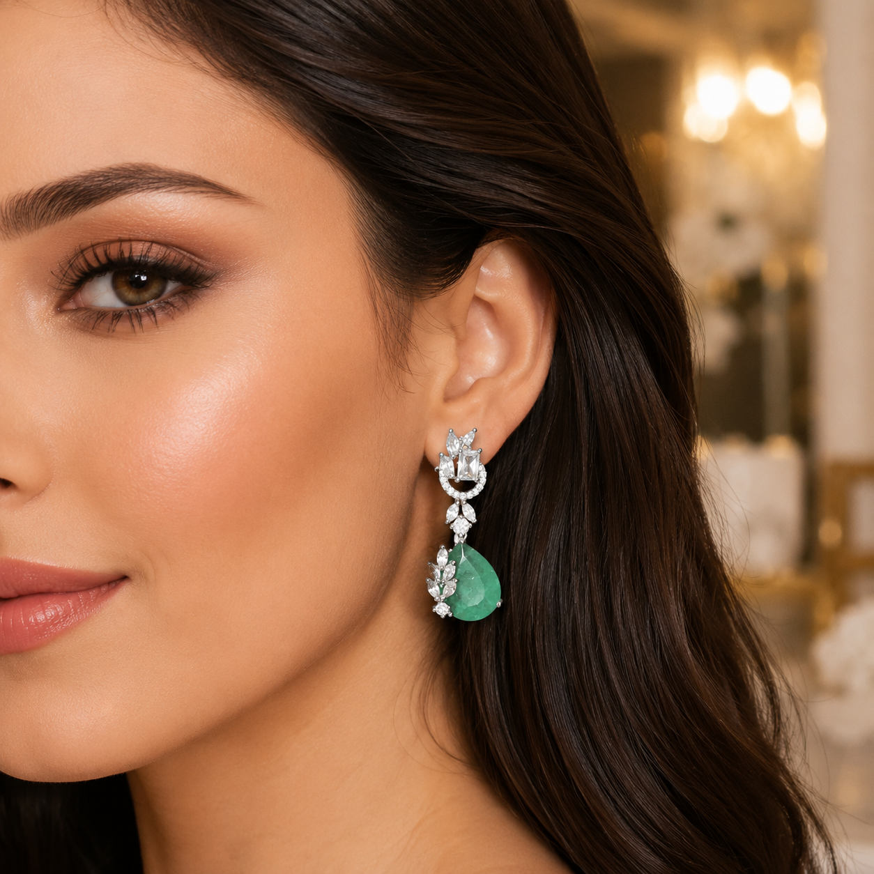 Duplet Stone Earrings (LB-409)