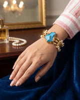 Mate Polish Gold Bracelet with Feroza Stone