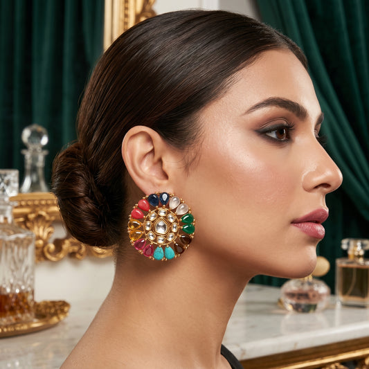 Gold-Plated with Emerald Stone and Pearls – Jewelry Piece by Ladybug