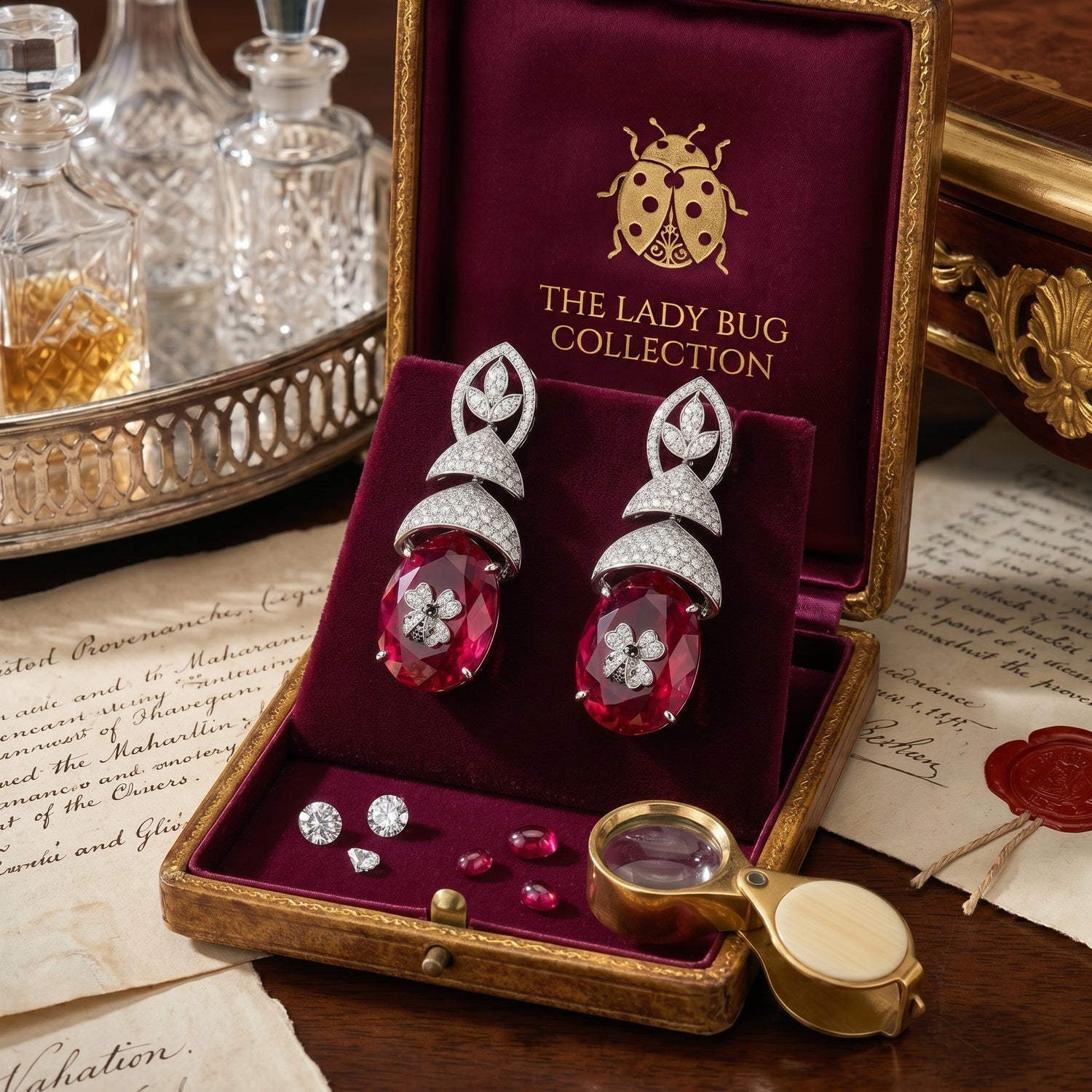 Rhodium-plated Zircon earrings. – Earrings by Ladybug