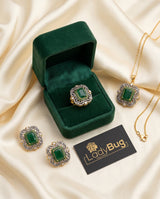 Gold plated diamond cut pendant set with white stones