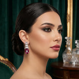 Rhodium-plated Zircon earrings.