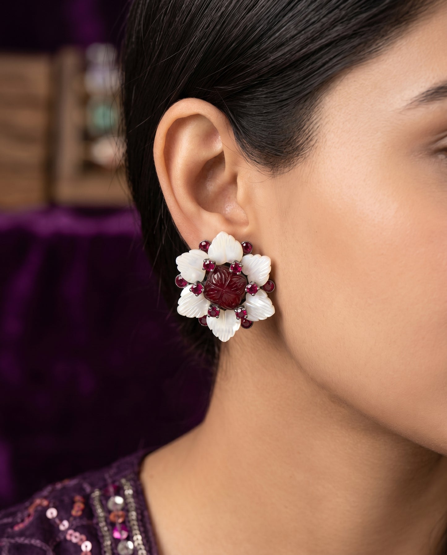 Premium Floral Stud Earrings