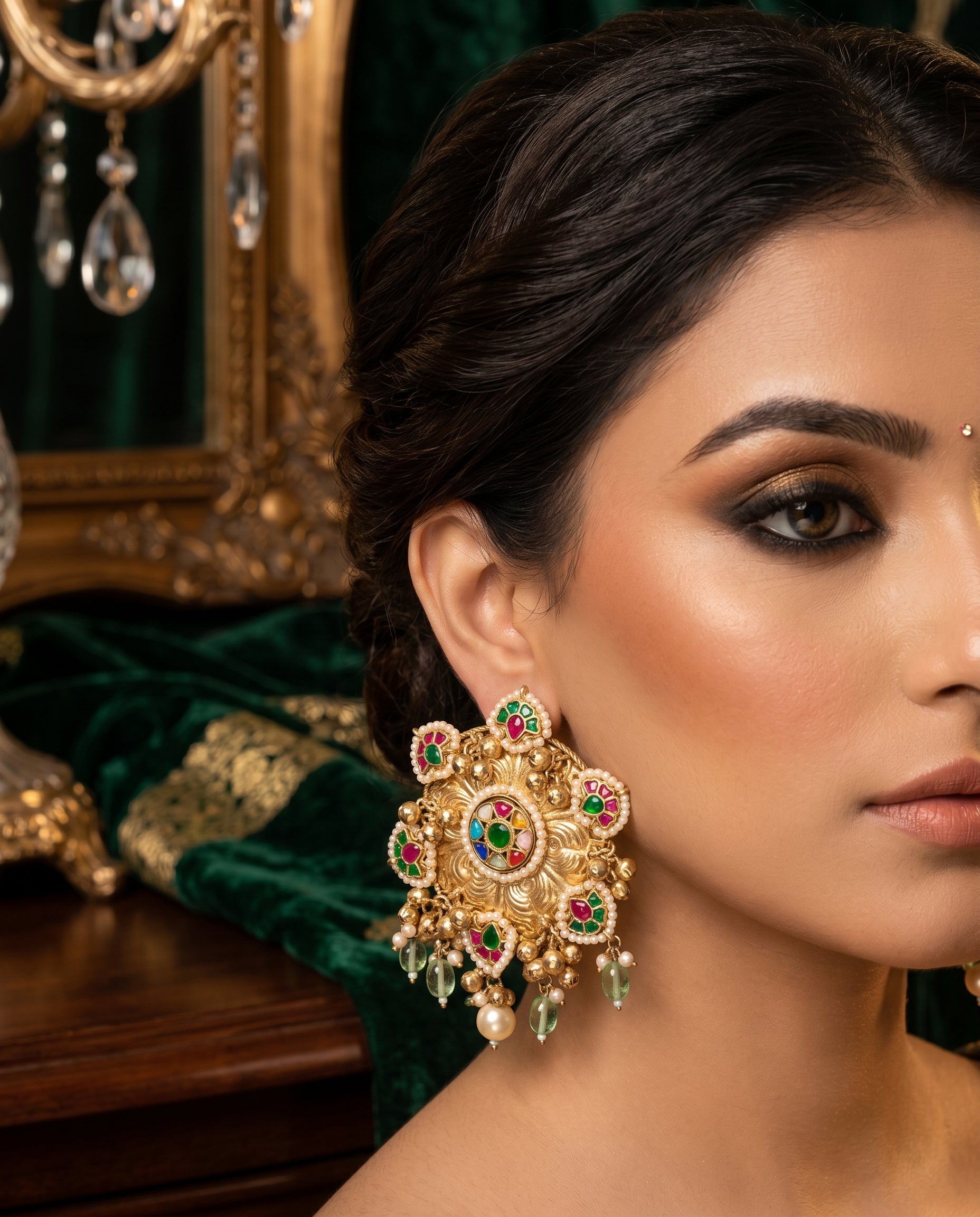 Golden Oversized Bid Studs (LB-893)