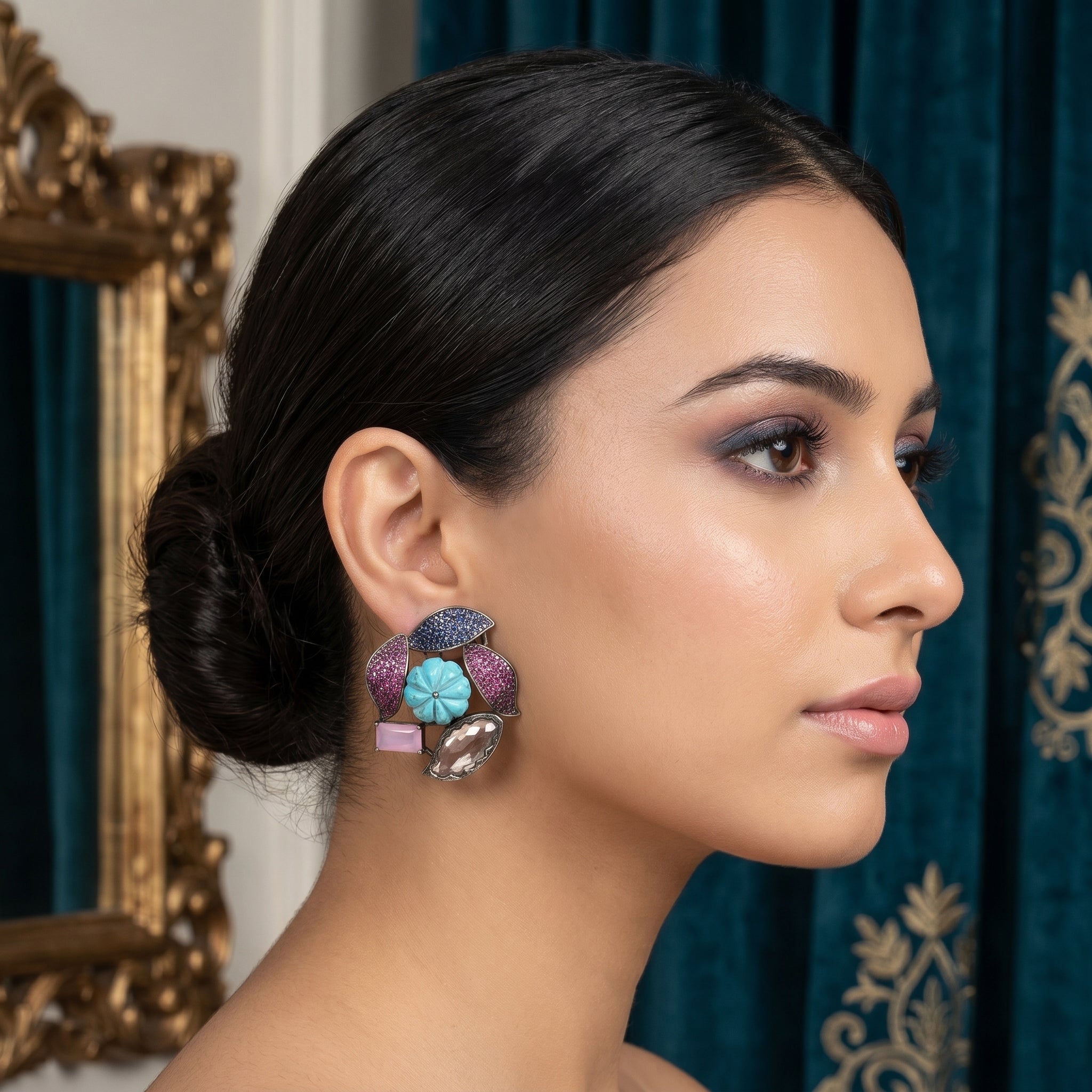 Luxury Multicolor Floral Earrings for Women
