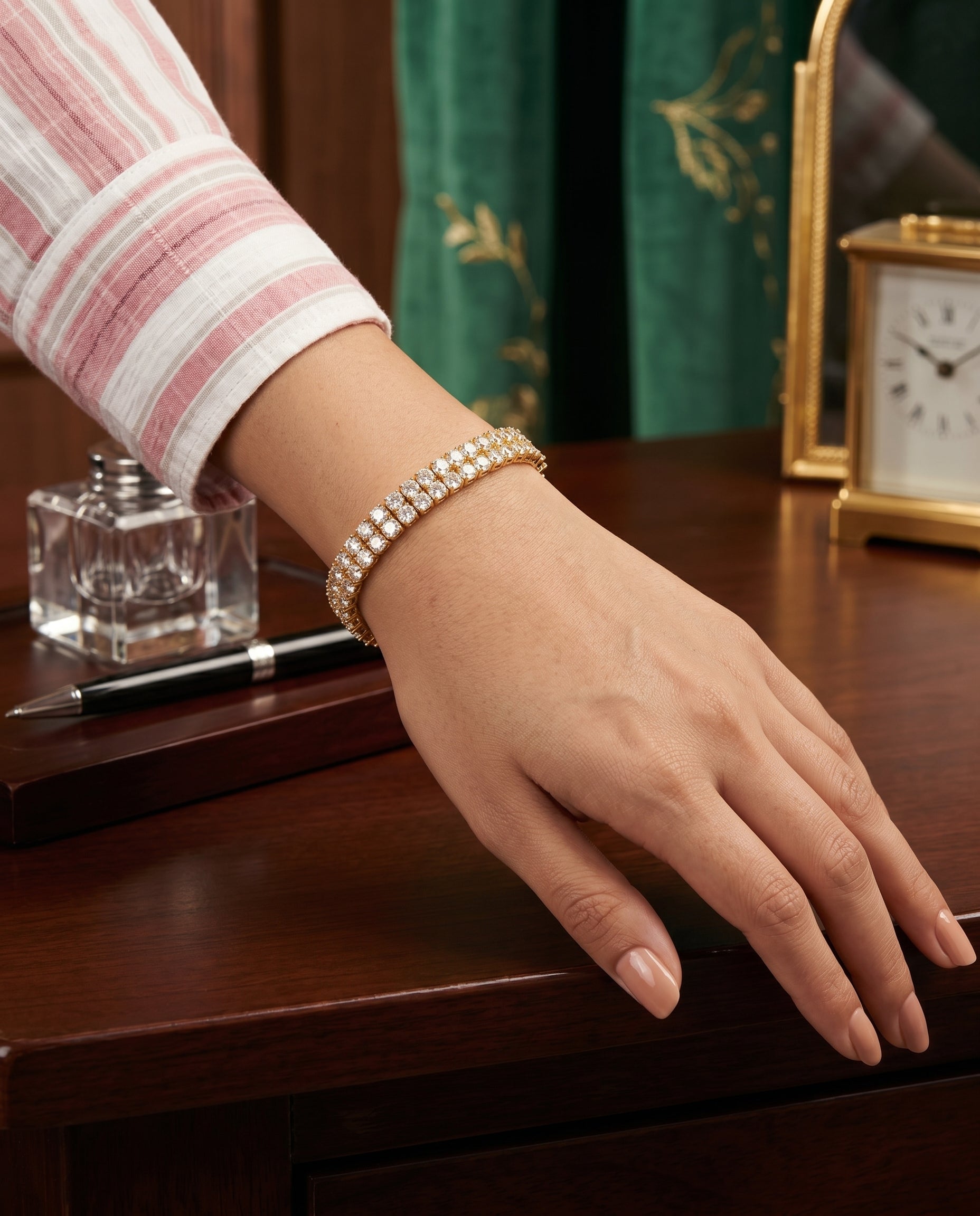 Diamond-Cut Bracelet with High-Quality Zircon