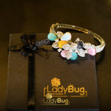 Rhodium-plated bracelet with multi stones (LB-755)
