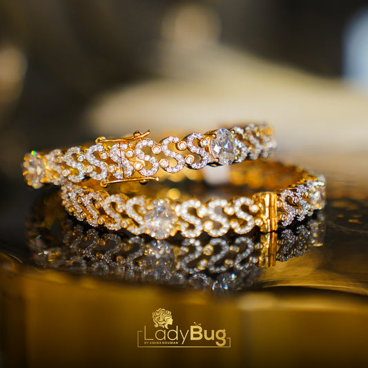 Zircon Kara Gold Plated Openable 2 Piece (2.7)
