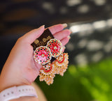 Red Meena Earrings