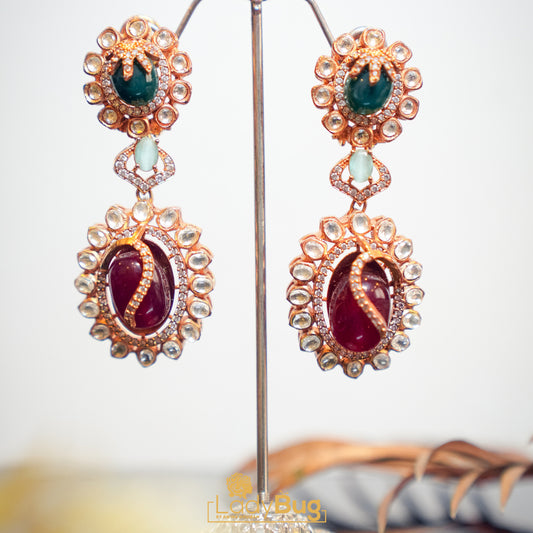 Royal Duo, Ruby & Emerald Earrings (LB-899)
