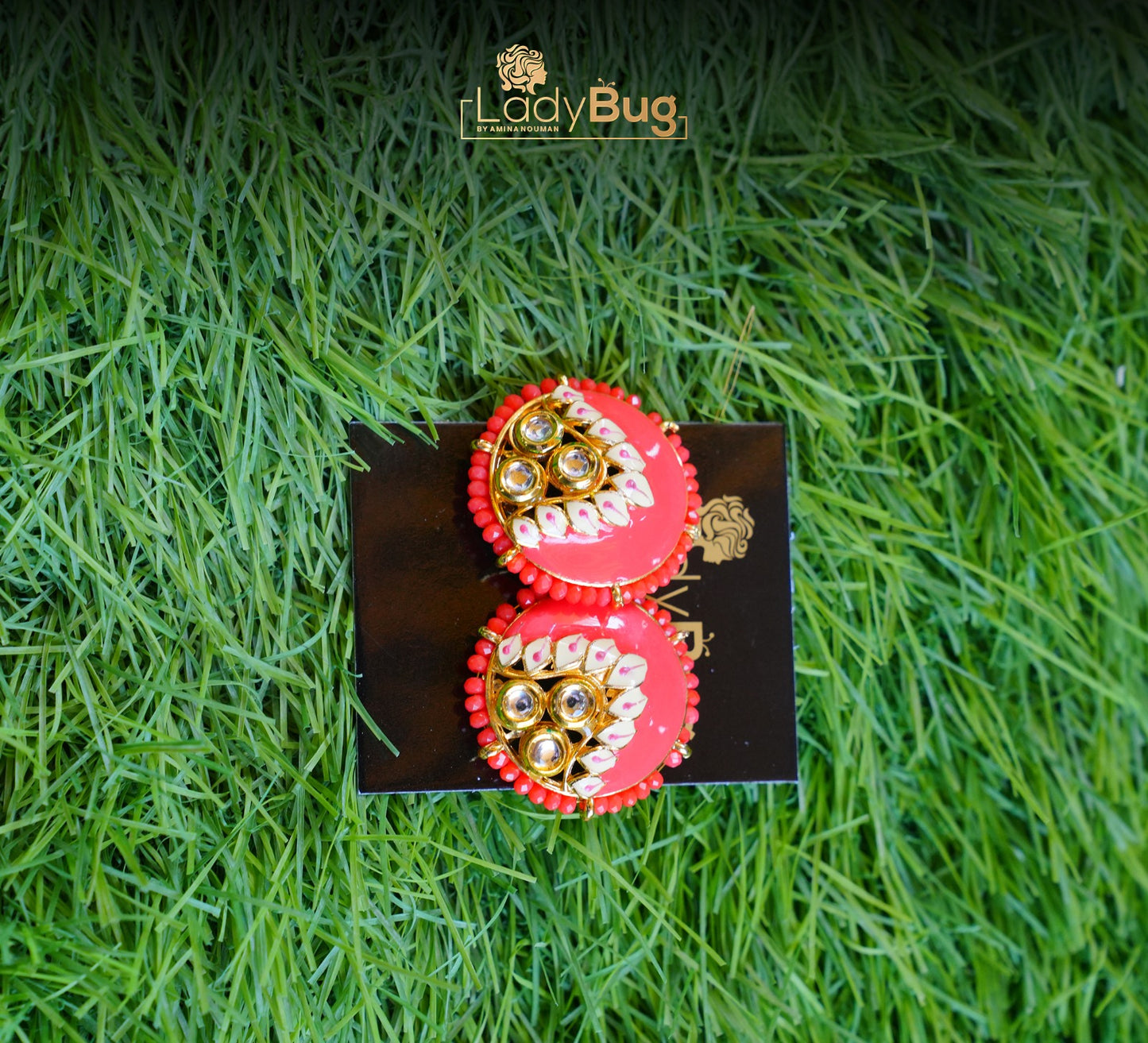 Kundan Studs with Meena Kari