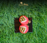 Kundan Studs with Meena Kari
