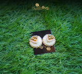 Kundan Studs with Meena Kari