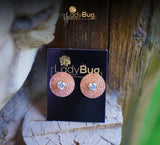 Rose-gold colored stone Studs, back with Victorian polish (LB-475)