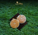 Big Kundan Studs with Meena Kari at back