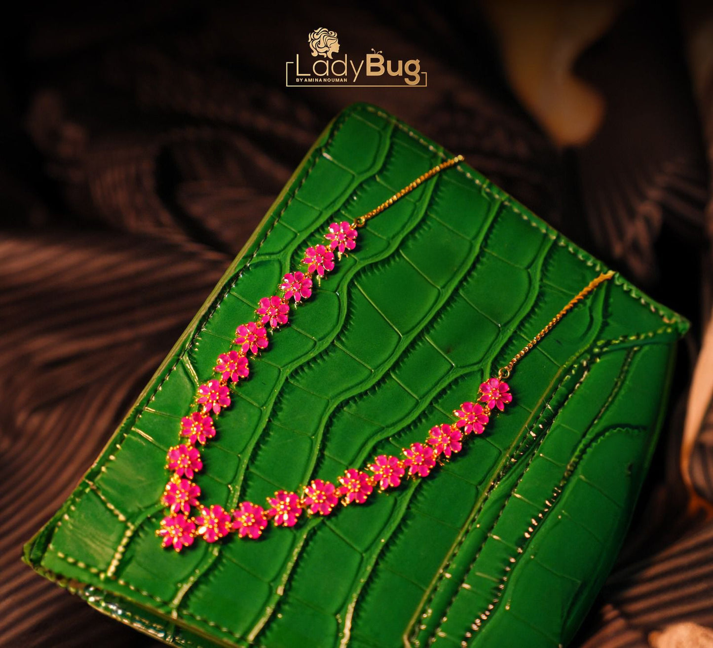 Flower Necklace With Gold Plated