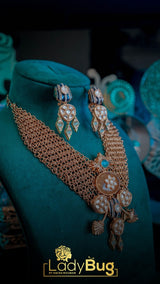 Kundan modern style necklace set with stones (LB-896)
