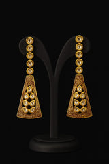 Gold Plated Kundan Long Earrings for Women – Traditional Indian Ethnic Jewelry | Wedding & Party Wear