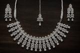 Luxury Diamond Bridal Necklace Set for Wedding – Premium CZ Choker with Earrings & Tikka