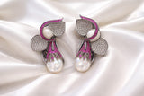 Elegant Pearl  Silver Earrings | Luxury Designer Statement Jewelry
