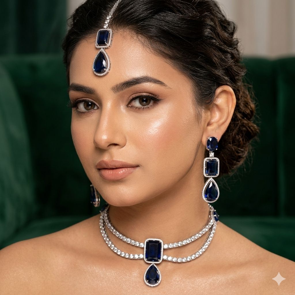 Diamond Cut AD Zircon Bridal Set