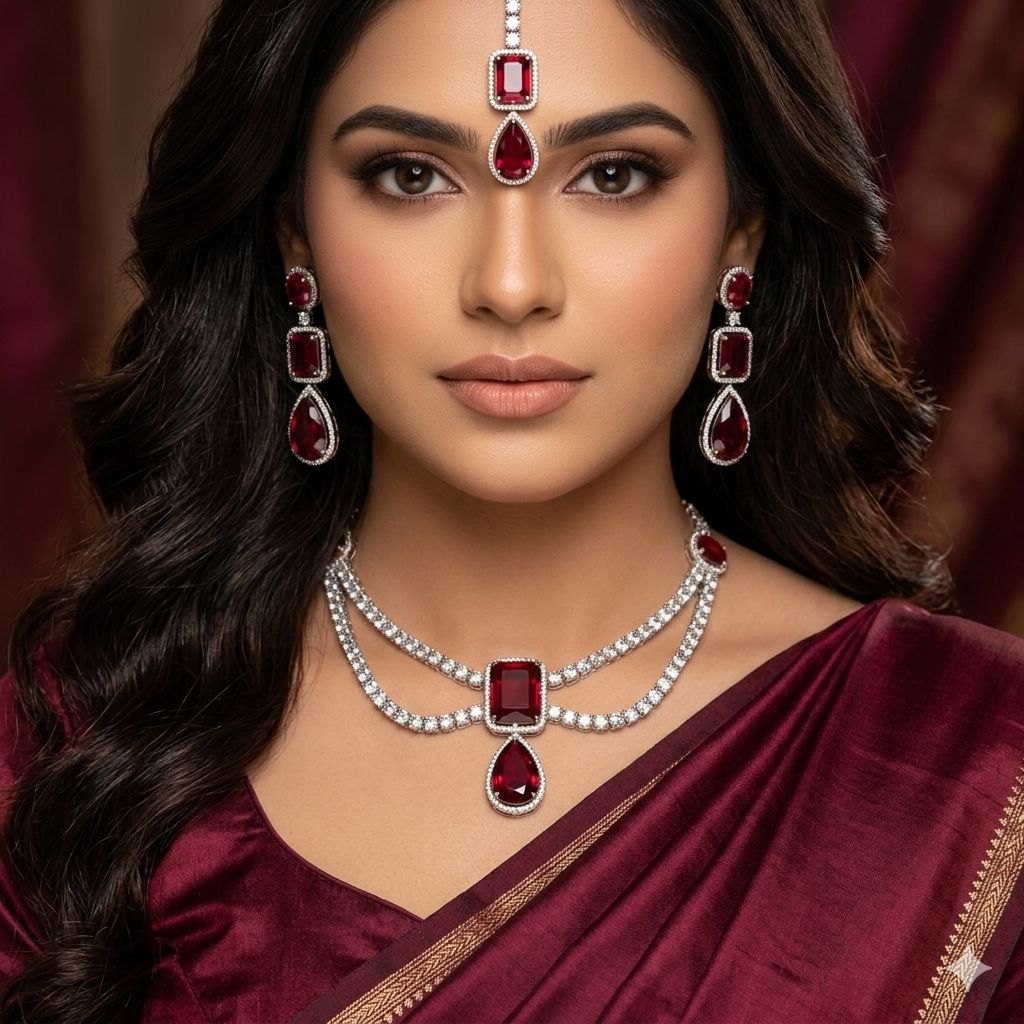 Diamond Cut AD Zircon Bridal Set