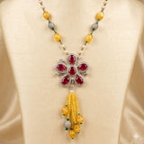 Stone Mala with Red Broach