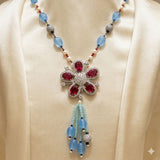 Stone Mala with Red Broach