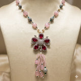 Stone Mala with Red Broach