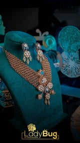 Kundan modern style necklace set with stones (LB-896)