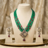 Sheesha Kundan Set with Mint & Ruby Stones LB-654