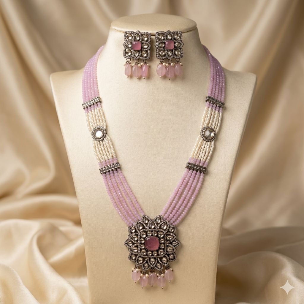 Mala Set Victorian Polish with Powder Pink Colour