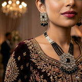 Victorian polish Mala and earrings with black color LB-572,573
