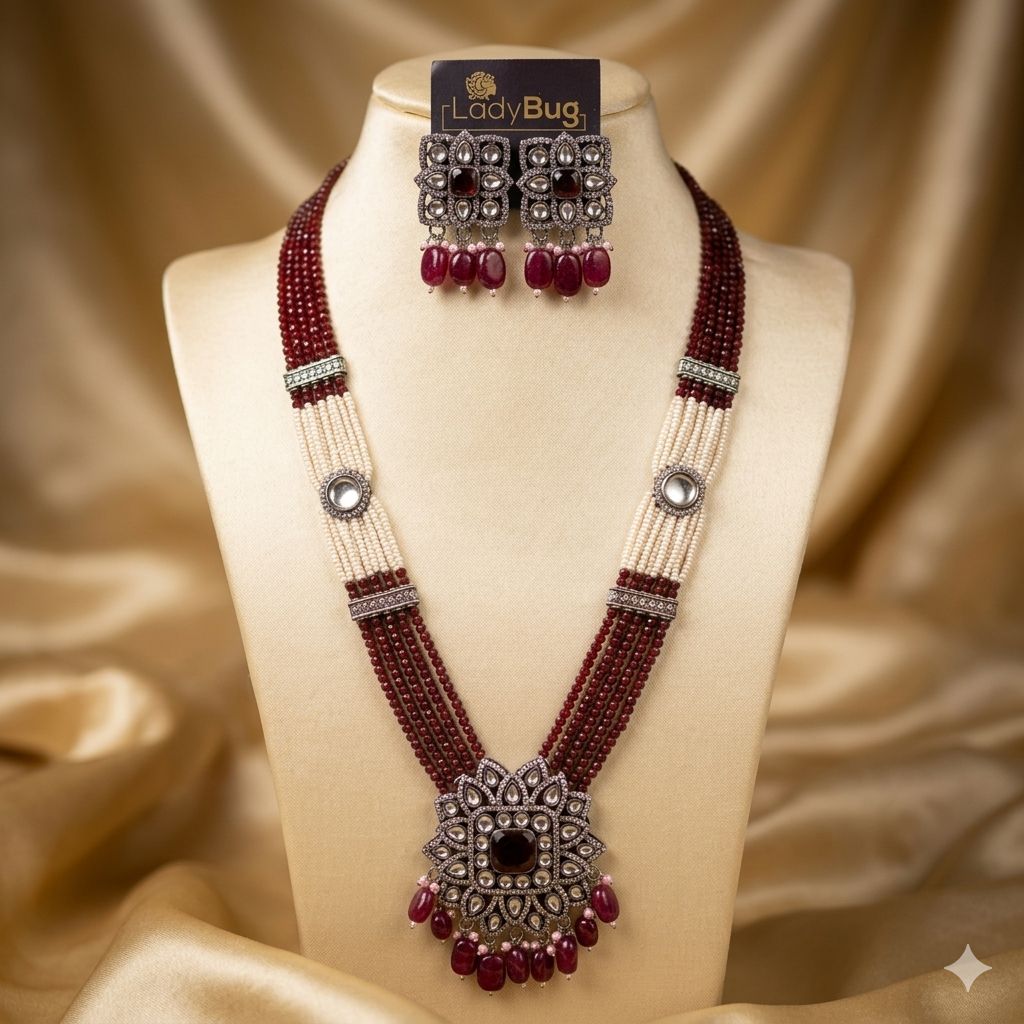Mala Set Victorian Polish with Ruby Colour LB-556,LB-567