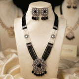 Victorian polish Mala and earrings with black color LB-572,573