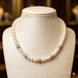 Freshwater pearls neckline and earrings